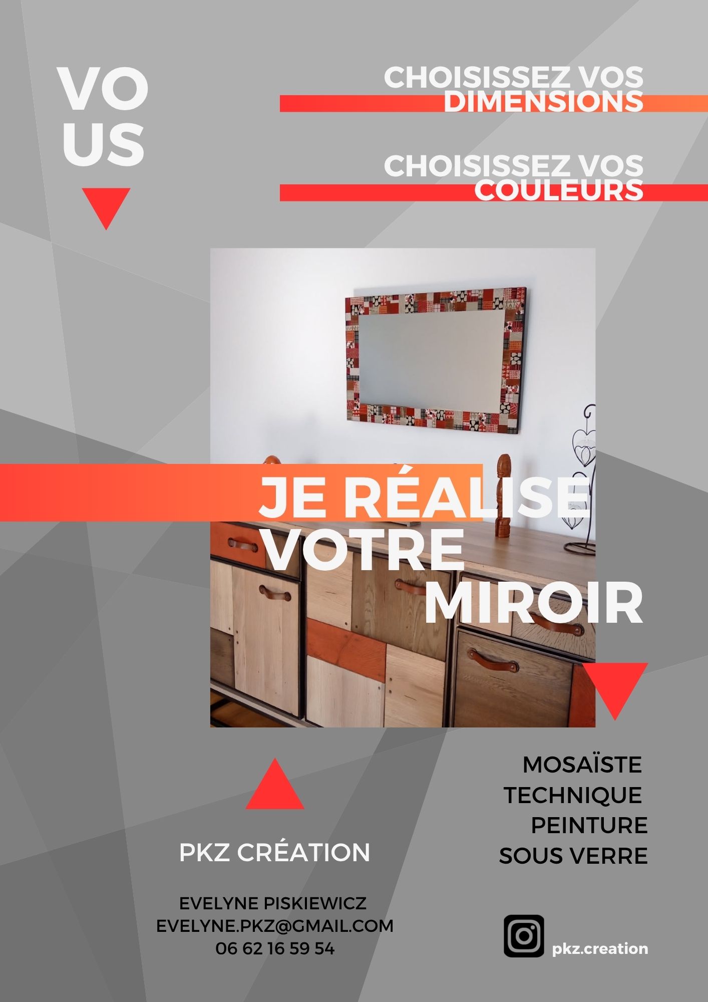Miroir sur commande PKZ Création – Evelyne Piskiewicz